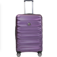 DELSEY 戴乐世 PC静音万向轮TSA海关锁拉链压纹拉杆箱003867 紫色20英寸