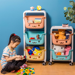 儿童玩具收纳架可移动小推车婴儿置物架多层整理架子宝宝储物架