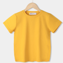 恒源祥 儿童纯色圆领短袖T恤 TQ20700 黄色 110cm