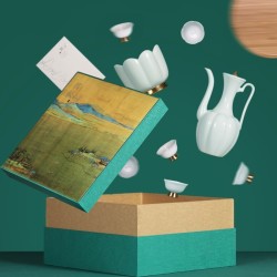 描金白瓷酒具套装 高档礼品复古酒壶陶瓷 中式手执壶 款式3(1壶4杯1温酒碗)