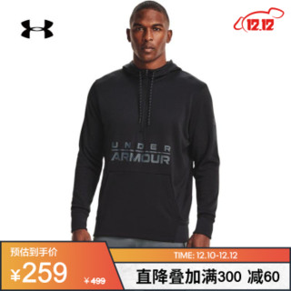 安德玛官方UA Armour男子1/2拉链抓绒连帽运动卫衣Under Armour1357453 黑色001 L