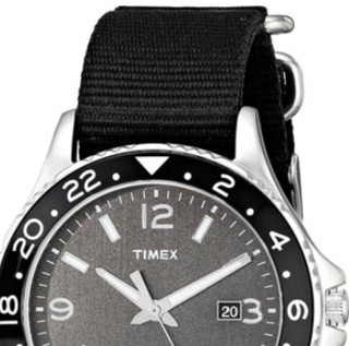 TIMEX 天美时 AMERITUS系列 T2P034KW 男士石英手表 42mm 黑盘 黑色尼龙表带 圆形