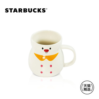 星巴克 355ml圣诞小雪人款马克杯 桌面带盖陶瓷水杯 天猫精选款