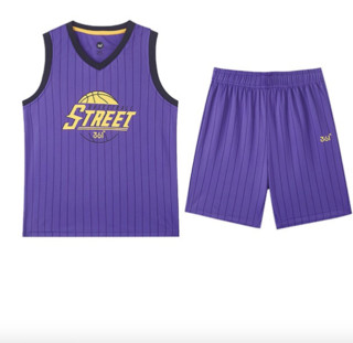 361° 男大童无袖篮球运动服套装 N52021402 古代紫 160cm