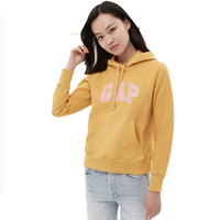 Gap 盖璞 碳素软磨系列女士棉质LOGO印花连帽卫衣620507-s 金黄色L
