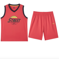 361° 男大童无袖篮球运动服套装 N52021402 活力红2