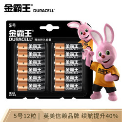 金霸王(Duracell)5号碱性电池12粒装 五号干电池 适用鼠标/键盘/血压计/电子秤/遥控器/儿童玩具