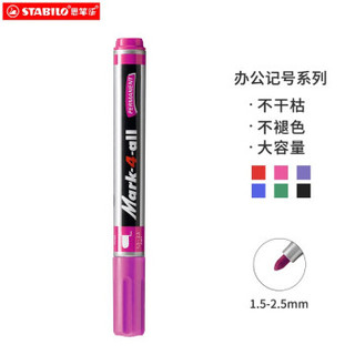 思笔乐（STABILO）记号乐记号笔 黑色粗头马克笔圆头笔大头笔651/56（粉色） 办公用品