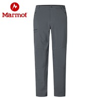 Marmot/土拨鼠户外男士防泼水弹力透气厚款软壳裤