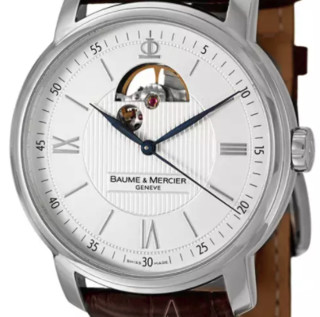 BAUME & MERCIER 名士 Classima系列 MOA08688 男士机械手表 42mm 白盘 棕色皮带 圆形