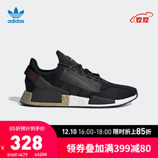 阿迪达斯官网 adidas 三叶草 NMD_R1.V2 男女经典运动鞋FW5327 1号黑色/金金属 37(230mm)