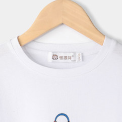 恒源祥 儿童卡通印花短袖T恤 耳麦款 TQ20401 白色 110cm
