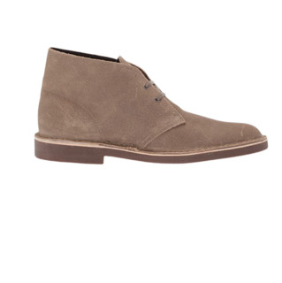 Clarks 其乐 Bushacre 2系列男士皮革系带方跟短筒沙漠靴26082286 Taupe Distressed Suede 12 M US