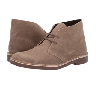 Clarks 其乐 Bushacre 2系列男士皮革系带方跟短筒沙漠靴26082286 Taupe Distressed Suede 12 M US