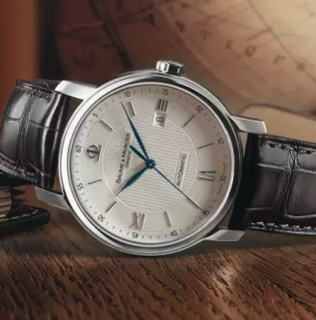 BAUME & MERCIER 名士 Classima系列 MOA08791 男士机械手表 39mm 白盘 棕色皮带 圆形