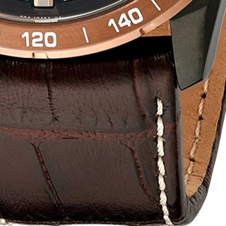 CITIZEN 西铁城 光动能腕表系列 AT4006-06X 男士石英手表 42mm 棕盘 棕色皮革表带 圆形