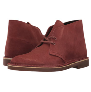 Clarks 其乐 Bushacre 2系列男士皮革系带方跟短筒沙漠靴26082286 Rust Suede 7 M US