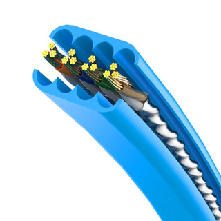 胜为（shengwei）七类网线CAT7类网线扁平万兆无氧铜镀金屏蔽双绞线成品跳线 蓝色 5米