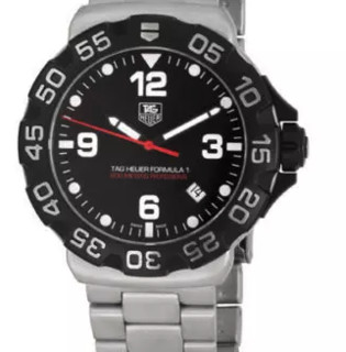 TAG Heuer 泰格豪雅 Formular1系列 WAH1110.BA0858 男士石英手表 42mm 黑盘 银色不锈钢带 圆形