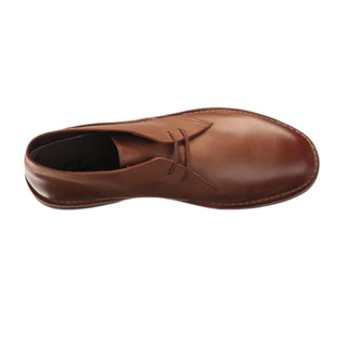 Clarks 其乐 Bushacre 2系列男士皮革系带方跟短筒沙漠靴26082286 Dark Tan Leather 11.5 M US