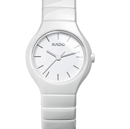 RADO 雷达 True真系列 R27696022 女士石英手表 27mm 白盘 白色陶瓷表带 圆形