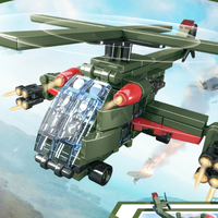 开益 1501 5合1小颗粒拼装积木 军事直升机