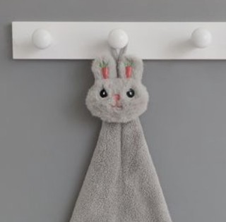 DAPU 大朴 兔耳朵擦手毛巾 30*30cm 灰色