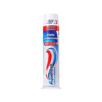 意大利进口 Aquafresh 三色牙膏 按压式亮白去渍三效合一直立牙膏100ml *3件