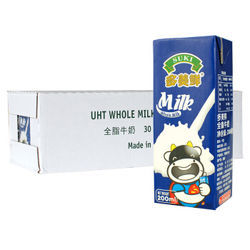 德国原装进口 多美鲜（SUKI）全脂纯牛奶 200ml*30盒 整箱装 早餐奶 *3件
