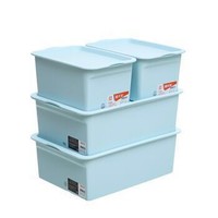 禧天龙 Citylong 塑料收纳盒车尾箱储物盒 樱草蓝 5L+11L组合装2大2小 *4件