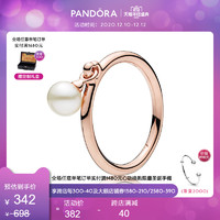 Pandora潘多拉玫瑰金色现代珍珠戒指187525P气质优雅指环饰品女