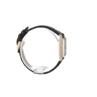 SEIKO 精工 SOLAR系列 SUP044 女士太阳能手表 15.4mm 白盘 黑色皮革表带 方形