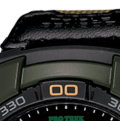 CASIO 卡西欧 PRO TREK系列 PRG270B-3 男士太阳能手表 55mm 绿盘 绿色尼龙表带 圆形