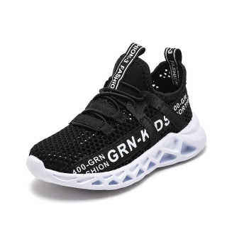 商品贵人鸟儿童网面休闲运动鞋906d黑白