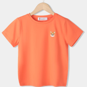 恒源祥 儿童卡通印花短袖T恤 小狗款 TQ20203 橙色 110cm