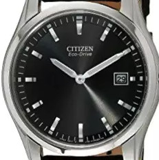 CITIZEN 西铁城 光动能腕表系列 AU1040-08E 男士光动能手表 40mm 黑盘 黑色皮带 圆形