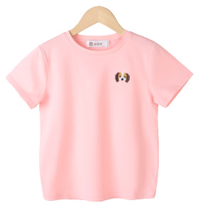 恒源祥 儿童卡通印花短袖T恤 小狗款 TQ20203 粉色 150cm