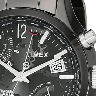 TIMEX 天美时 IQ系列 T2N946 男士石英手表 44mm 黑盘 镀黑不锈钢带  圆形