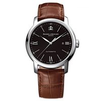 BAUME & MERCIER 名士 Classima系列 MOA08590 男士机械手表 42mm 黑盘 棕色鳄鱼皮带 圆形