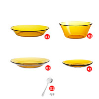 法国DURALEX/多莱斯餐具家用碗碟套装6人套餐具套装玻璃碗 *5件