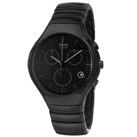RADO 雷达 True真系列 R27814402 男士石英手表 42mm 黑盘 黑色陶瓷带 圆形
