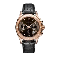 HAMILTON 汉米尔顿 爵士系列 H37646795 男士机械手表 44mm 黑盘 黑色皮带 圆形