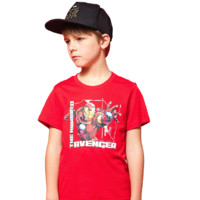 ANTA 安踏 漫威联名系列 男童短袖T恤 5171-2 钢铁侠款 红色