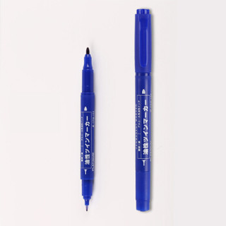 CPM-122粗细双头记号笔光盘油性笔绘图勾边勾线笔 10支盒装 蓝色 *5件