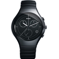 RADO 雷达 True真系列 R27815152 男士石英手表 43mm 黑盘 黑色陶瓷带 圆形