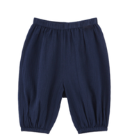 YEEHOO 英氏 女童棉麻宽松哈伦裤 礼服蓝 73cm