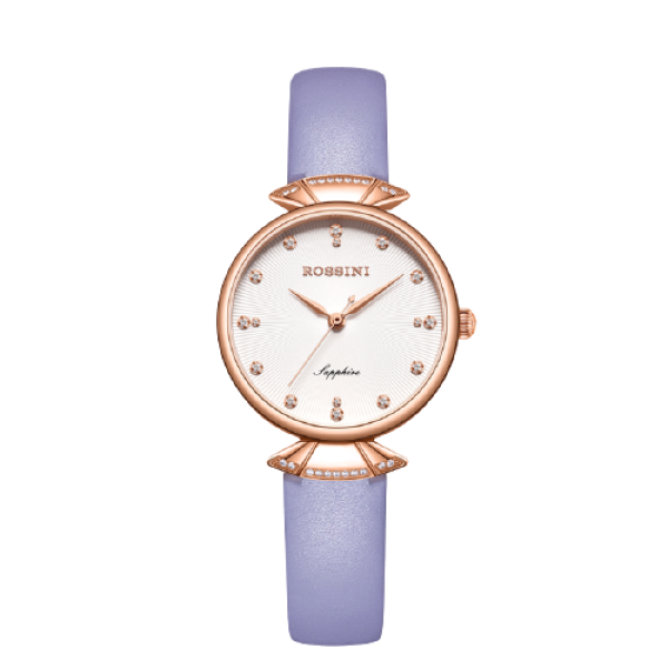 rossini 罗西尼 典美时尚系列 6842g01b 女士石英手表 30mm 白盘 紫色
