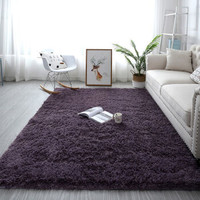 移动专享：SIBAOLU 斯宝路 长毛绒地毯 灰紫色 50*80cm