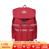 Dickies潮牌2020新品束口大容量双肩包男女学生背包纯色书包S007 红色
