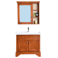 DVI谛唯 浴室柜橡胶木实木 美式做旧风格 超大洗衣盆 加深一体洗脸盆柜DL6008